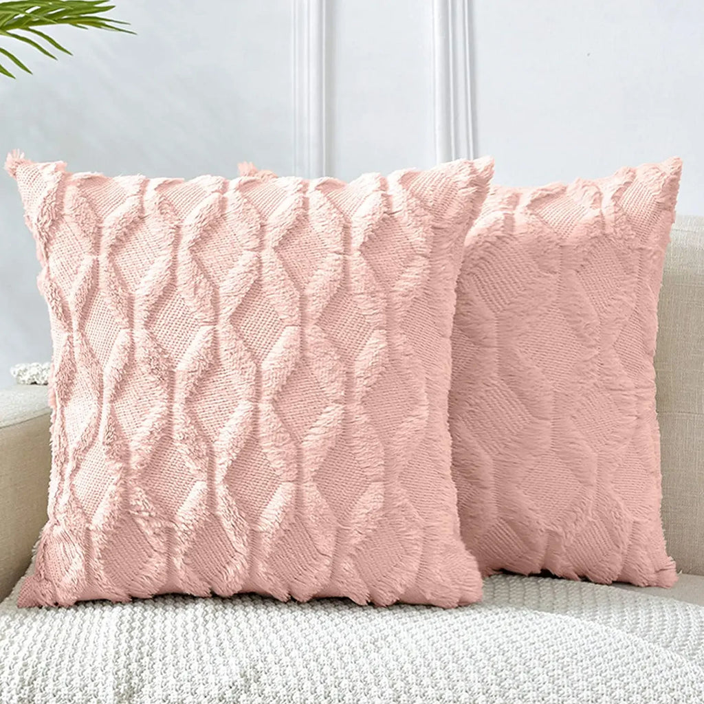 Housse de coussin en peluche douce et moelleuse