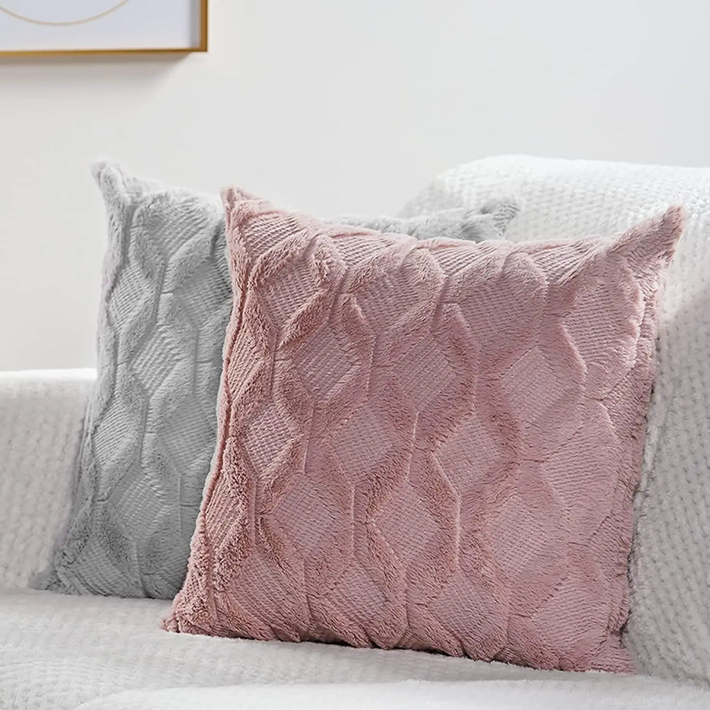 Housse de coussin moelleuse, 4 tailles et 6 coloris