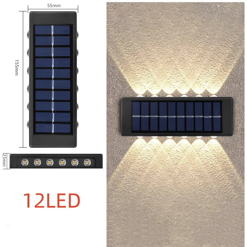 Lampe solaire LED d'extérieur étanche avec capteur de lumière