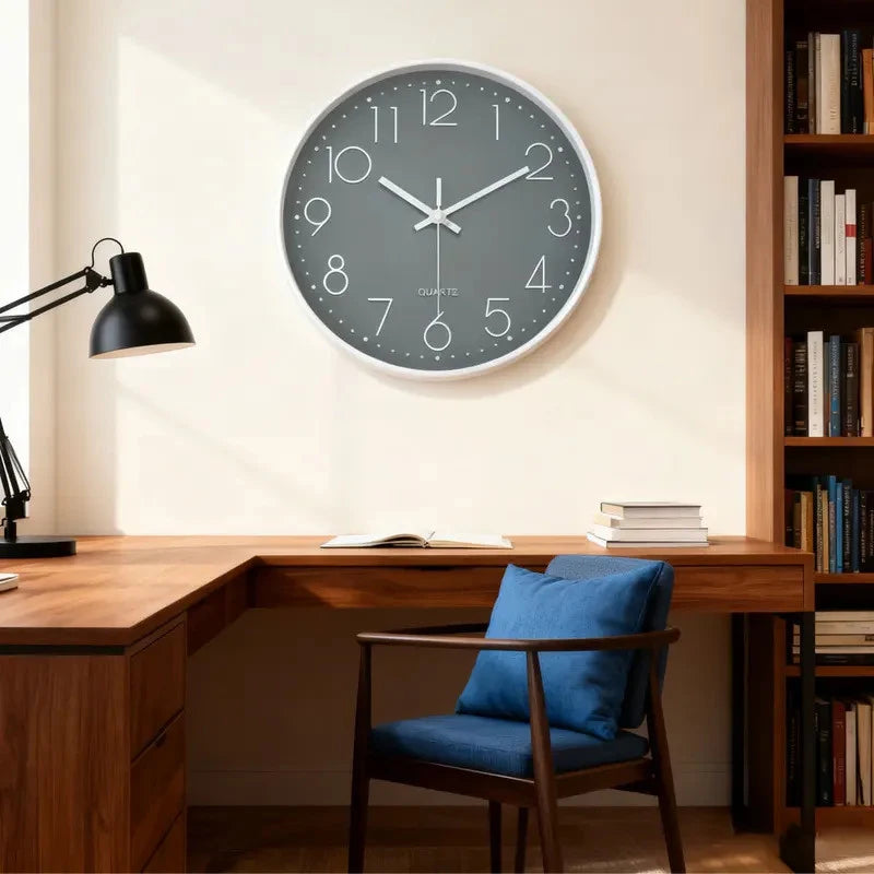 Horloge murale silencieuse minimaliste 8 pouces