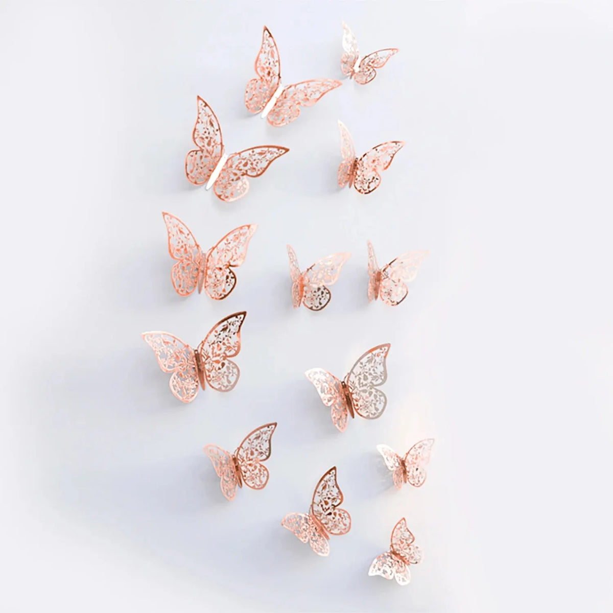 Papillons 3D en papier ajouré, lot de 12
