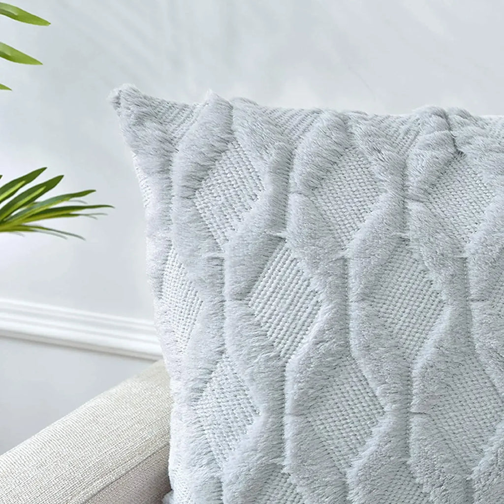 Housse de coussin en peluche douce et moelleuse