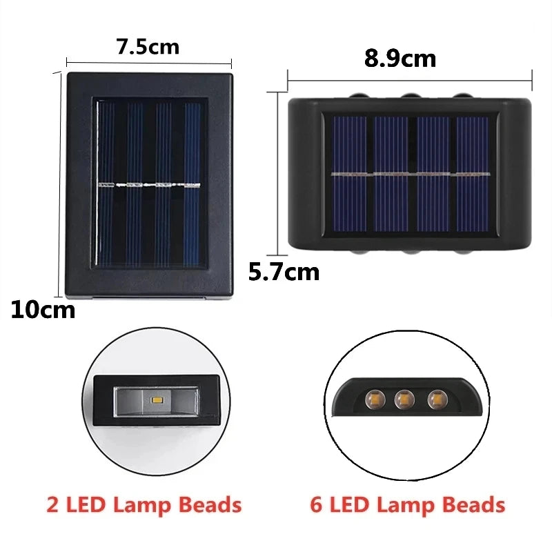 Lampe solaire LED d'extérieur étanche avec capteur de lumière