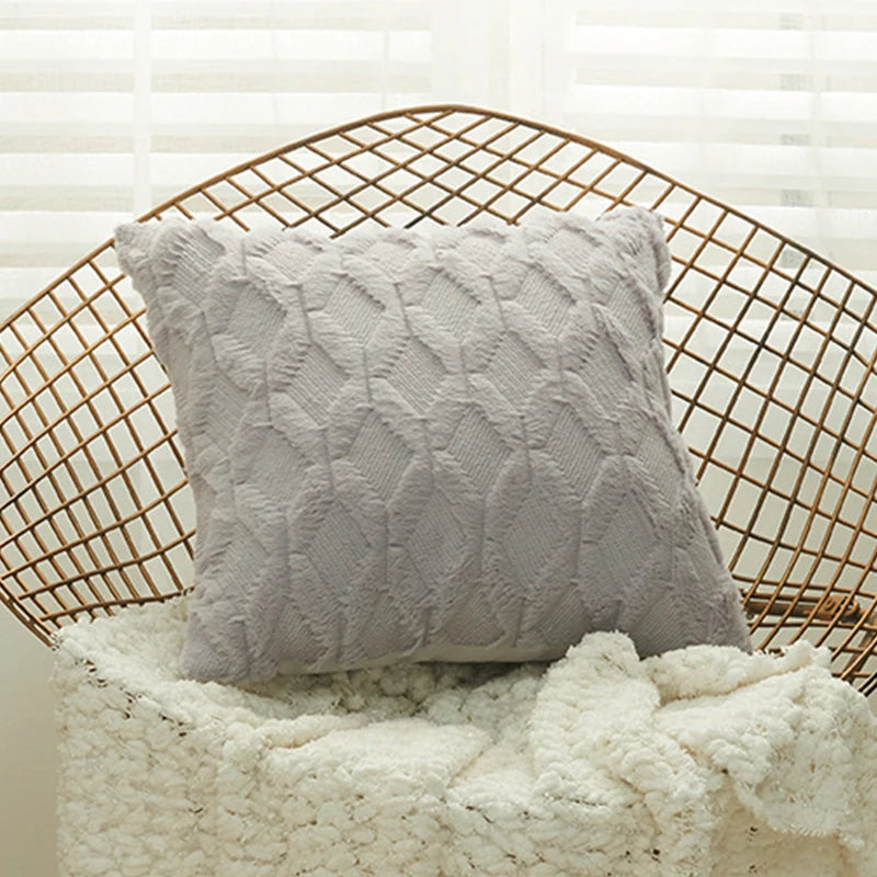 Housse de coussin moelleuse, 4 tailles et 6 coloris