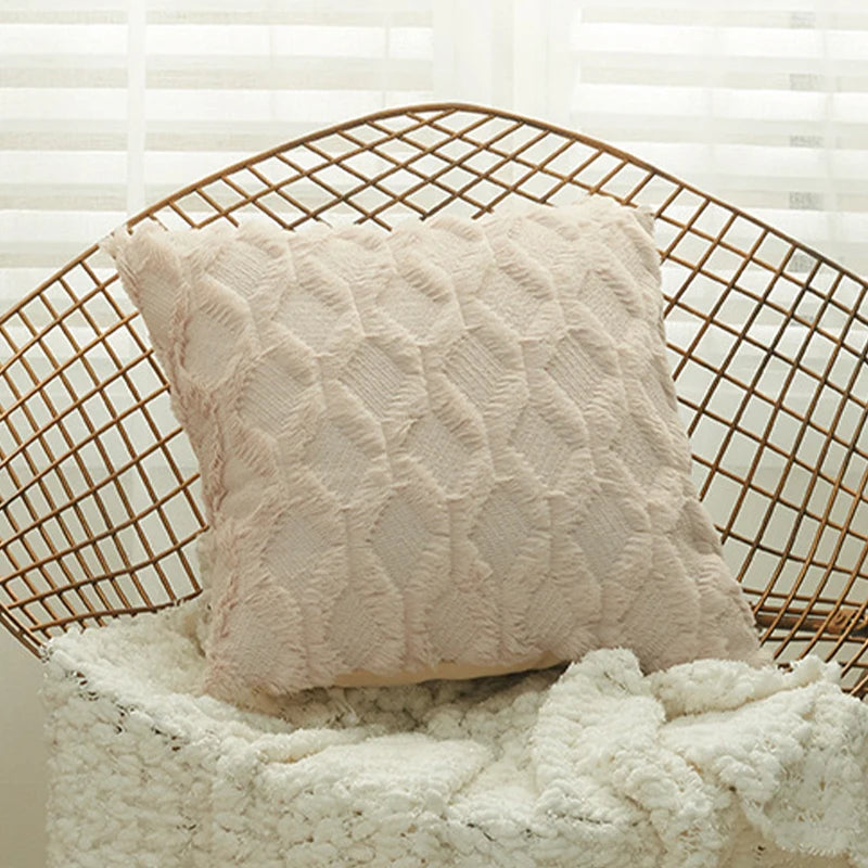 Housse de coussin moelleuse, 4 tailles et 6 coloris