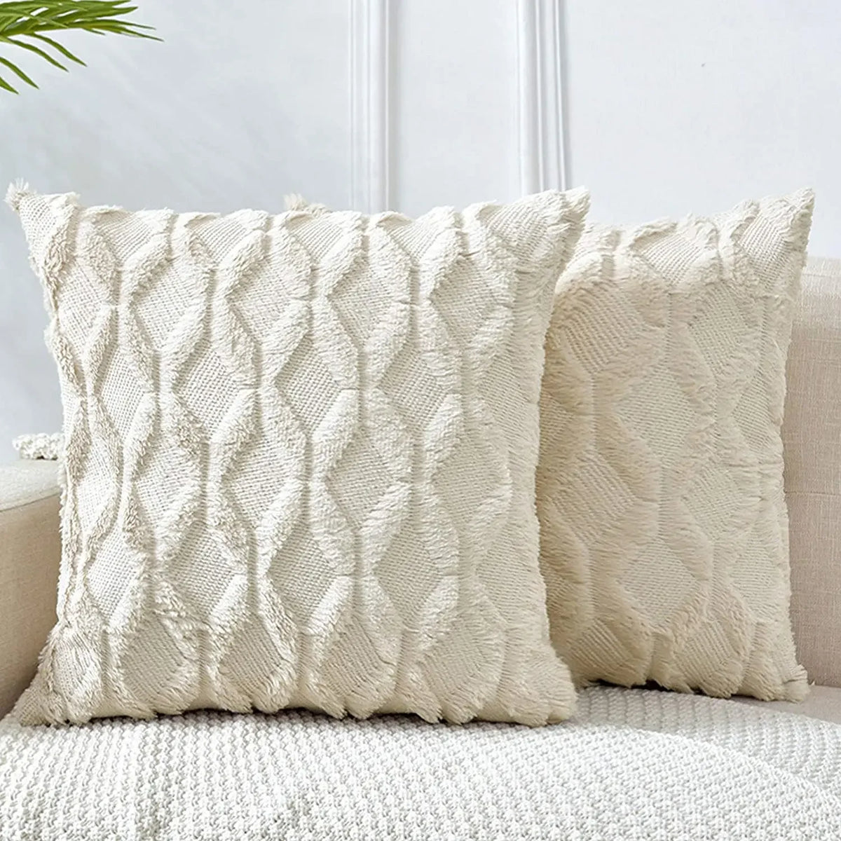Housse de coussin en peluche douce et moelleuse